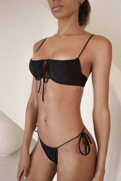 BRUNA PUSH UP TOP | BLACK MATTE