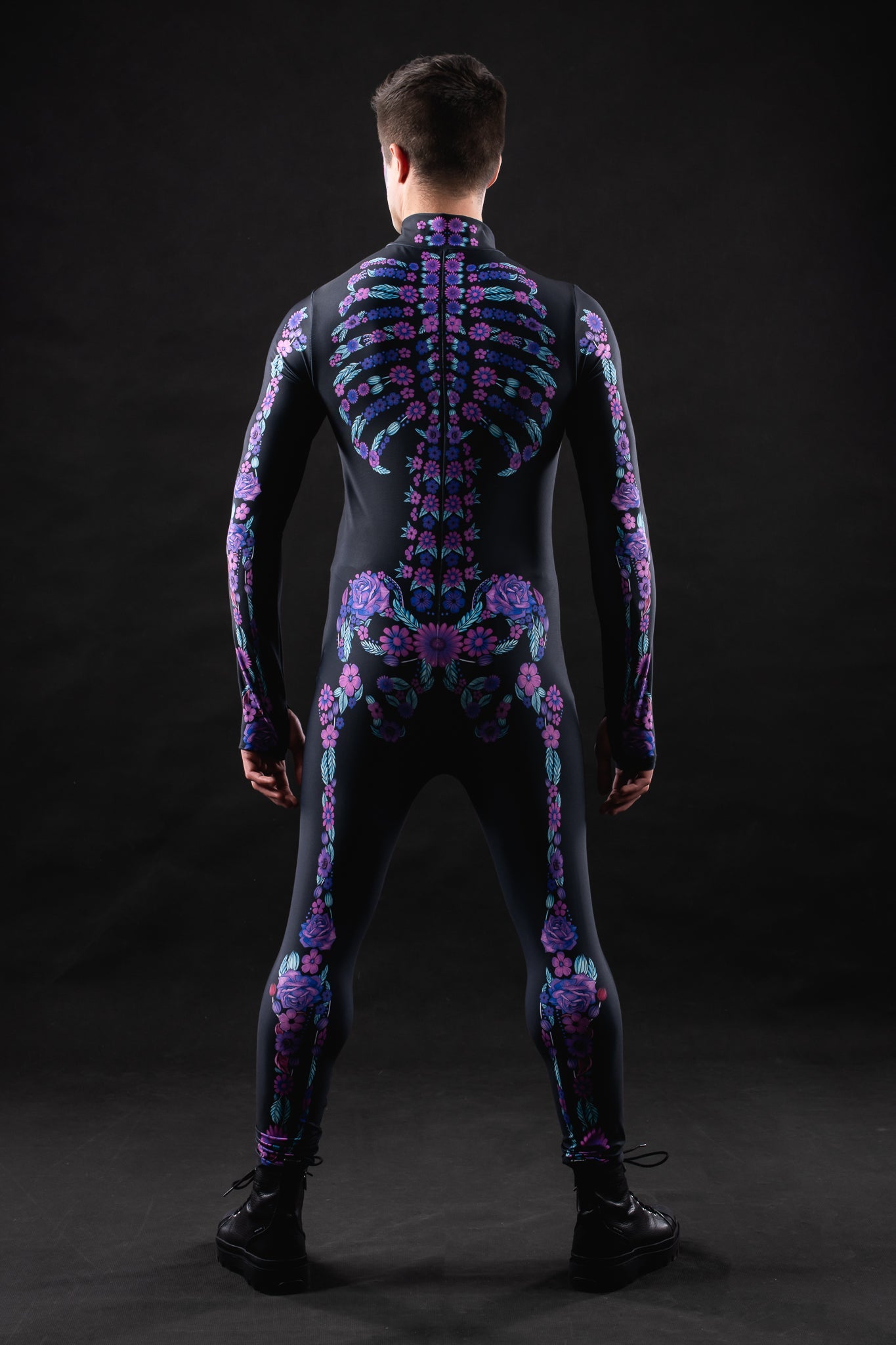 PURPLE FLOWERS SKELETON Costume for Men
