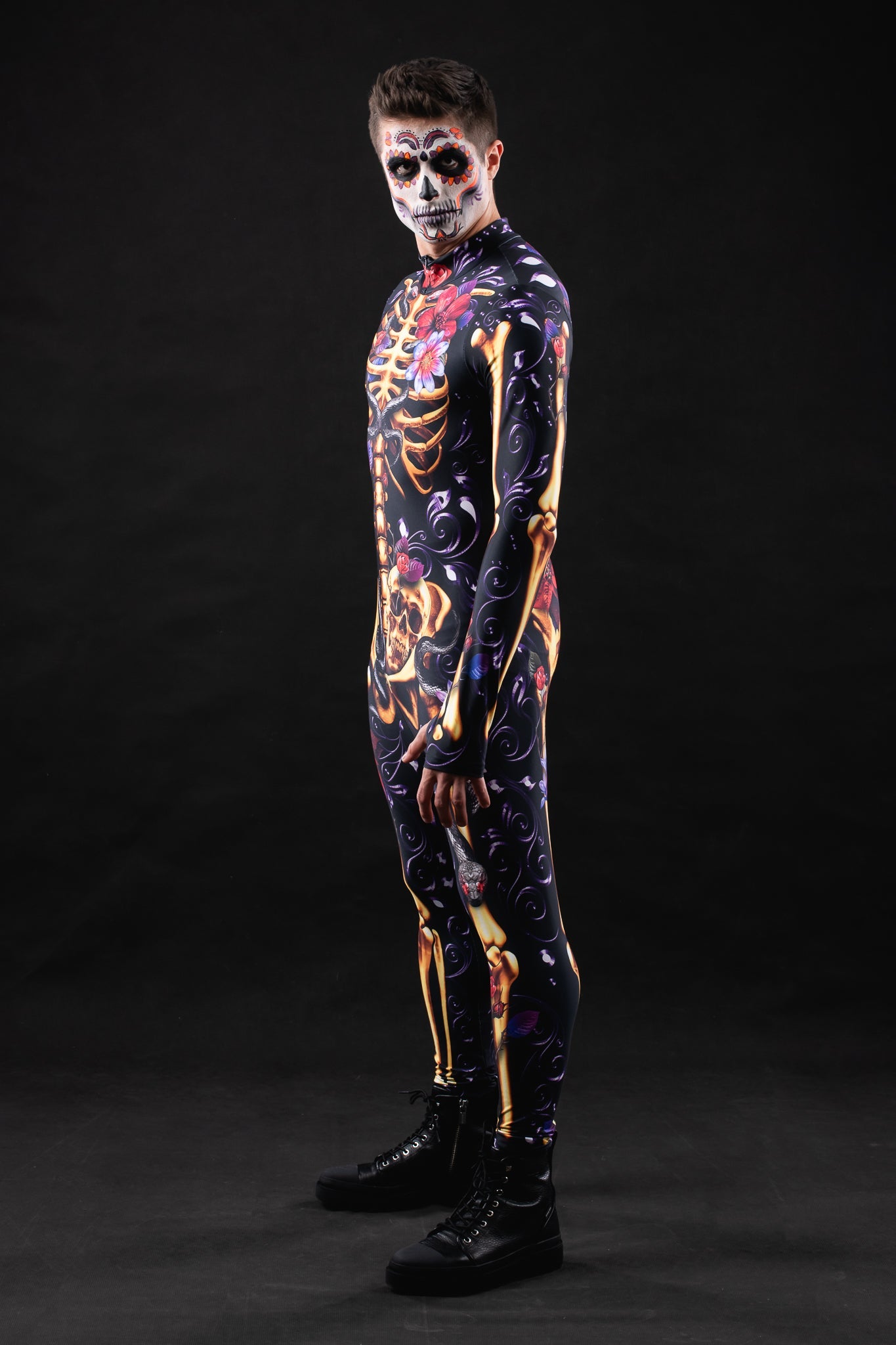 PURPLE ORNAMENTS SKELETON Costume for Men