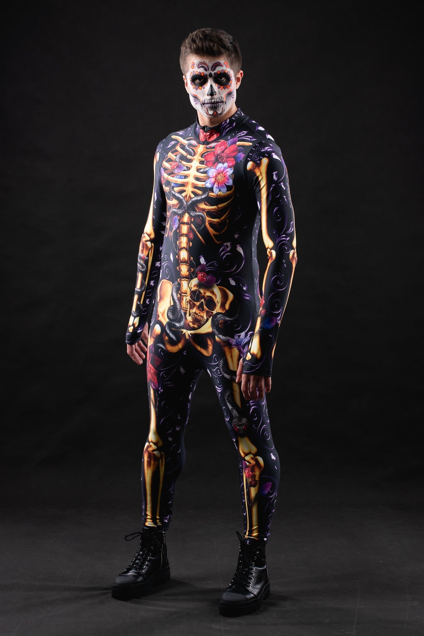 PURPLE ORNAMENTS SKELETON Costume for Men