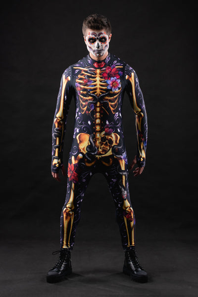 PURPLE ORNAMENTS SKELETON Costume for Men