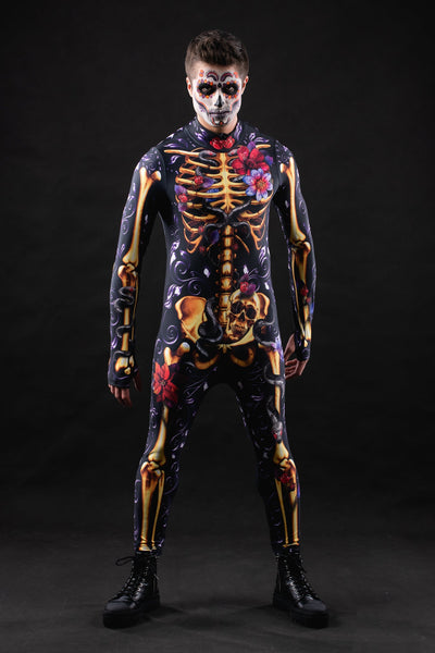 PURPLE ORNAMENTS SKELETON Costume for Men