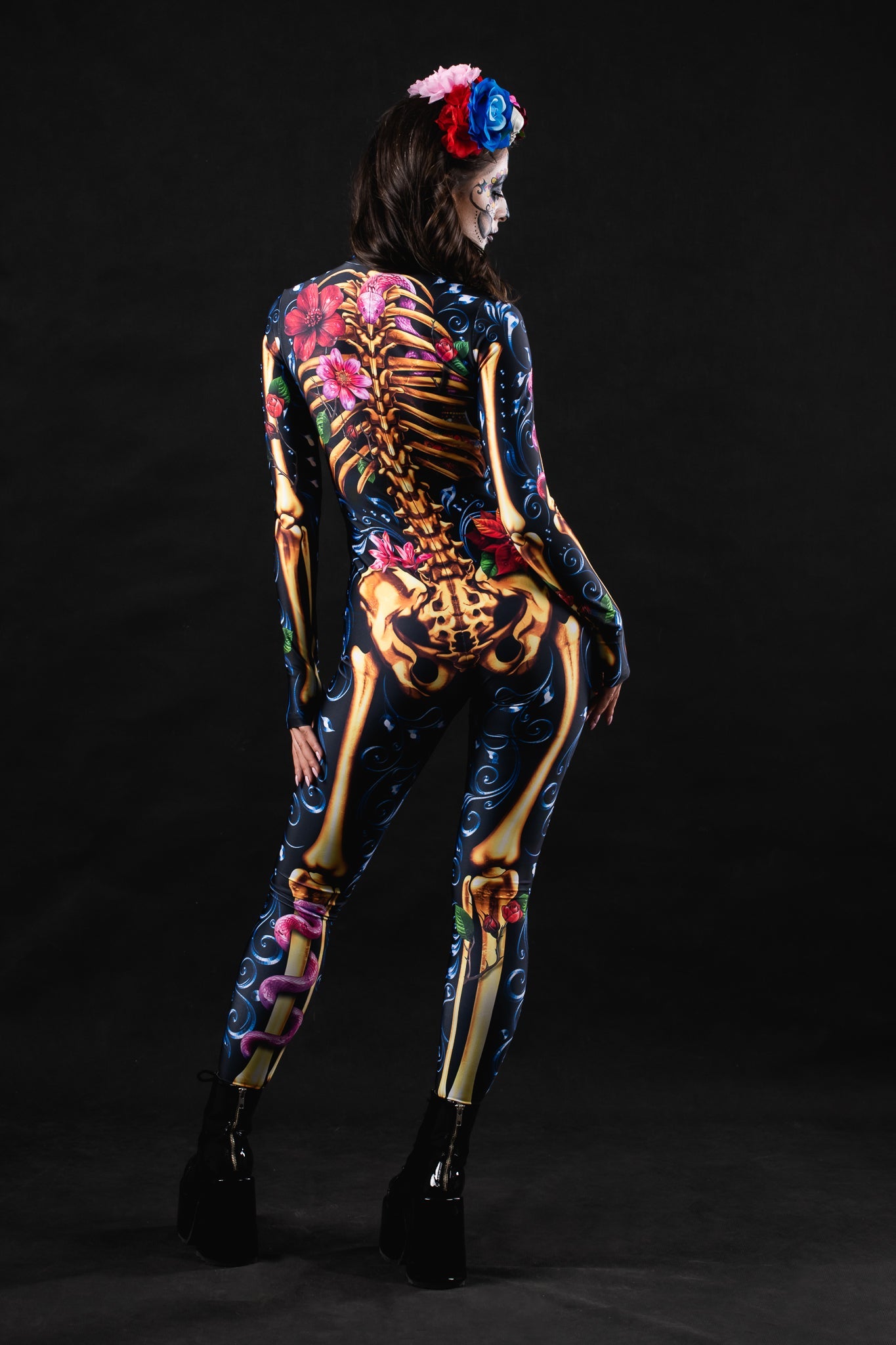 Blue ORNAMENTS SKELETON Costume for Women - Style Solo or Set