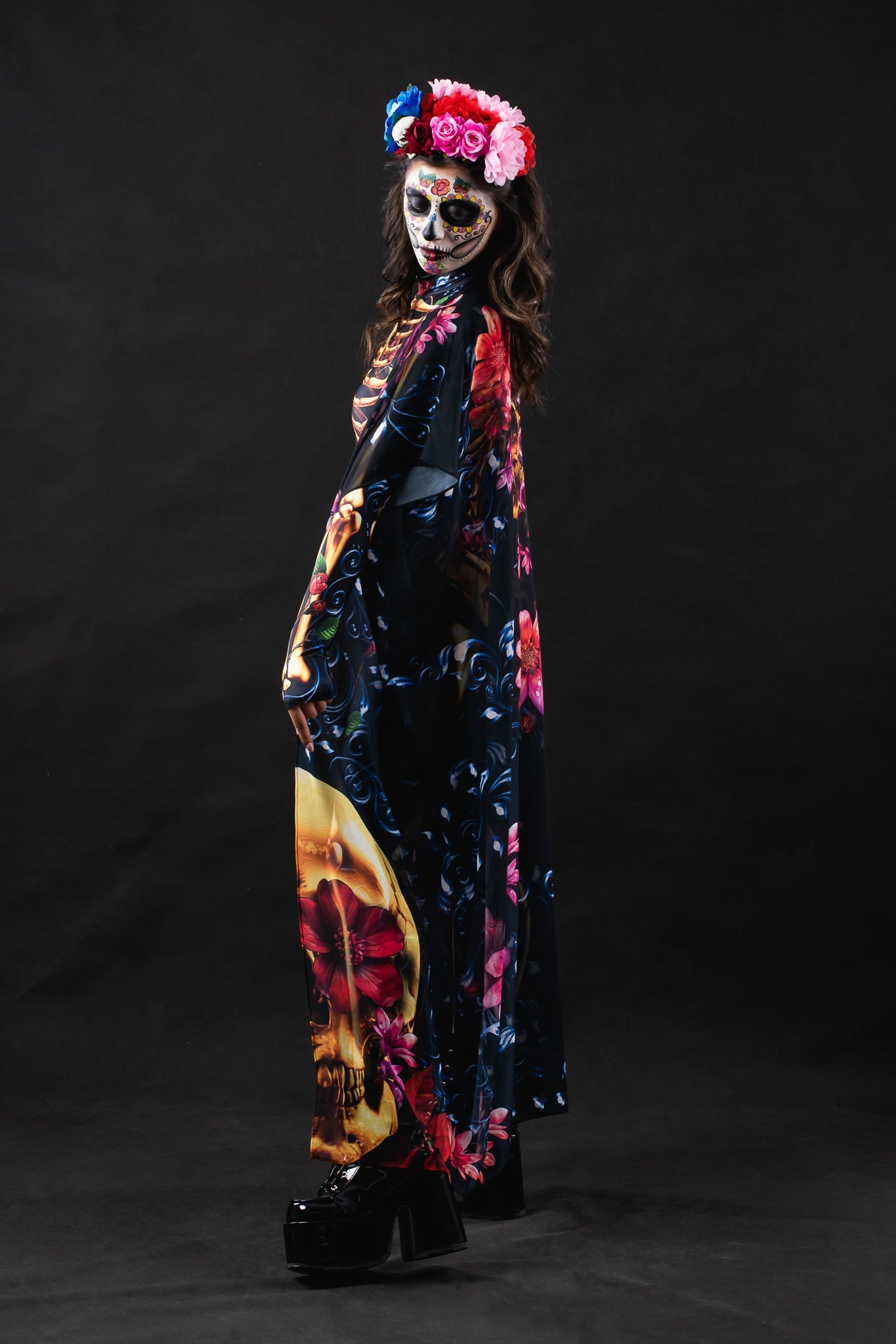 Blue ORNAMENTS SKELETON Costume for Women - Style Solo or Set