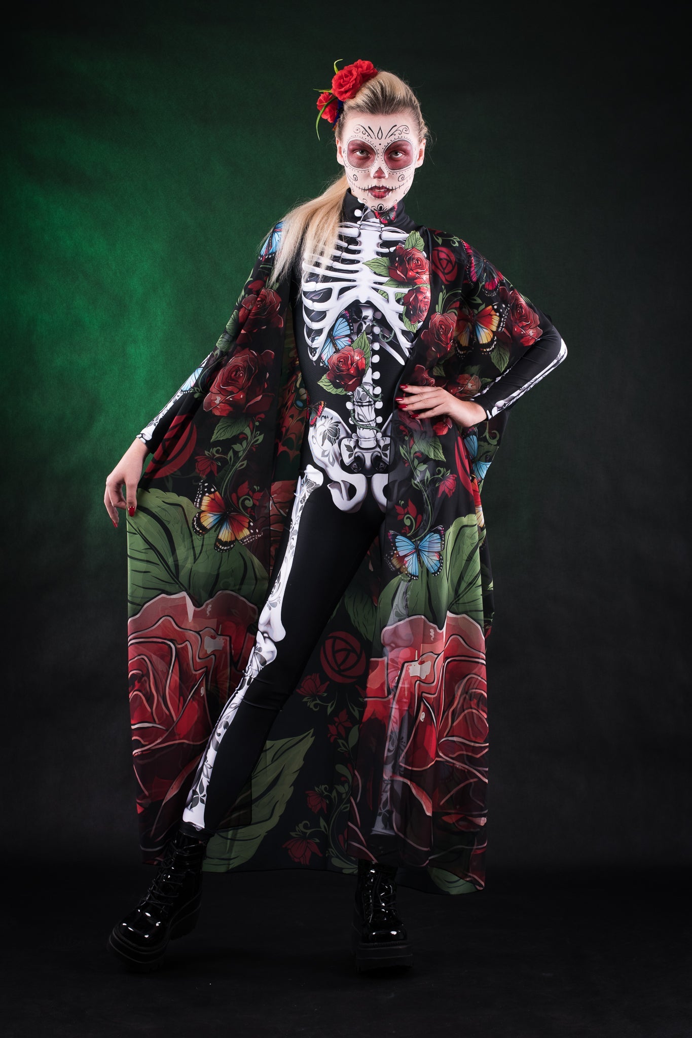 ROSES & BUTTERFLIES SKELETON Costume for Women - Style Solo or Set