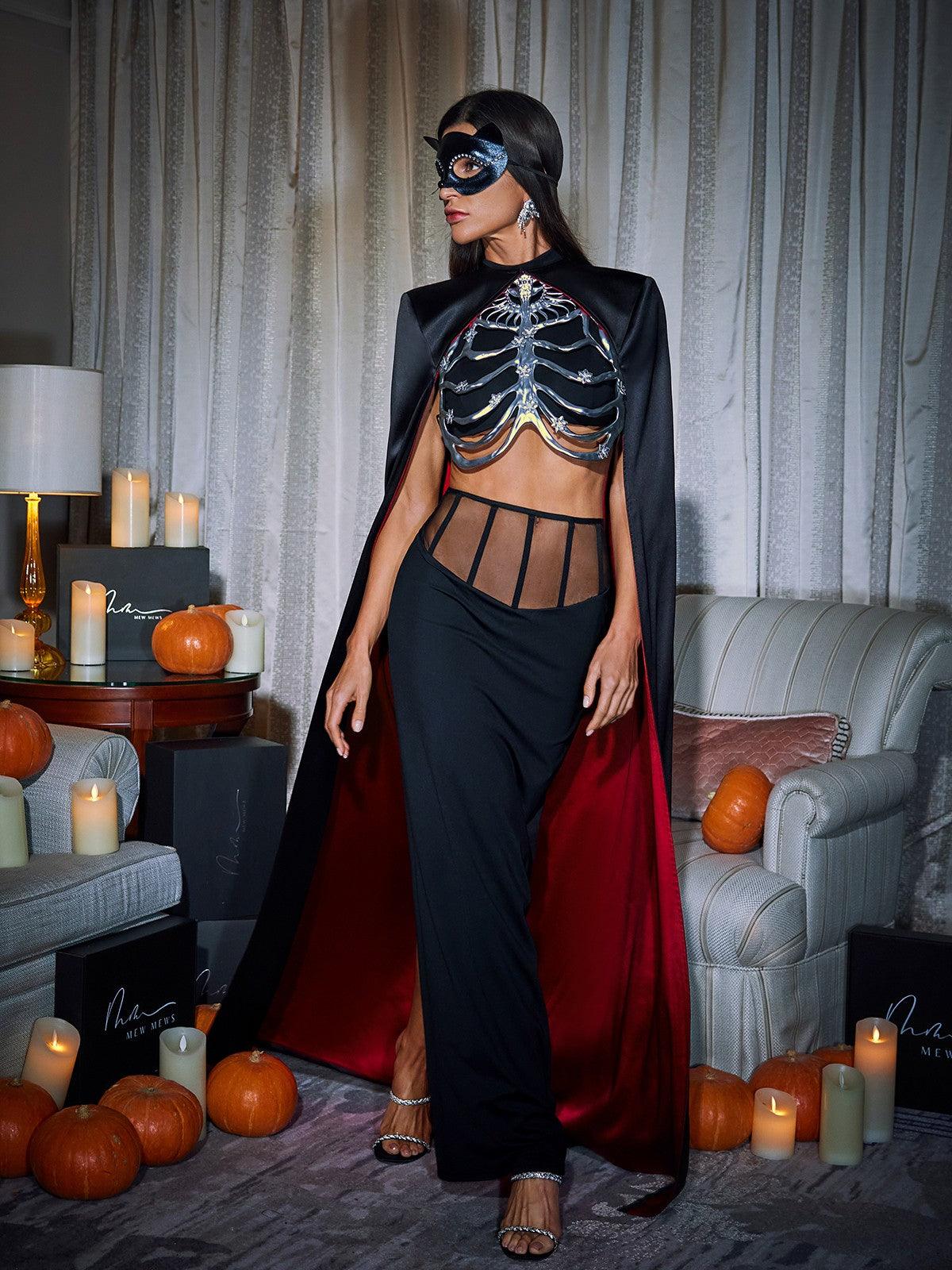 Chic Esther Cape Skirt Three-Piece Ensemble - Celestial Couture