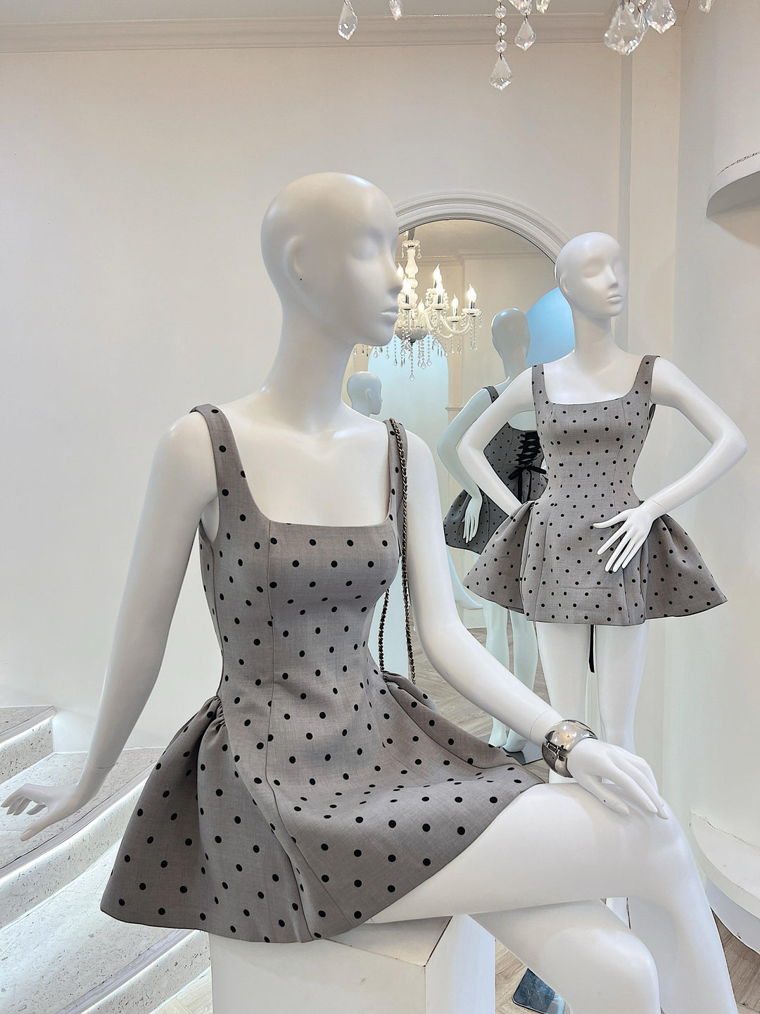 Corinne Polka Dress - Celestia Couture