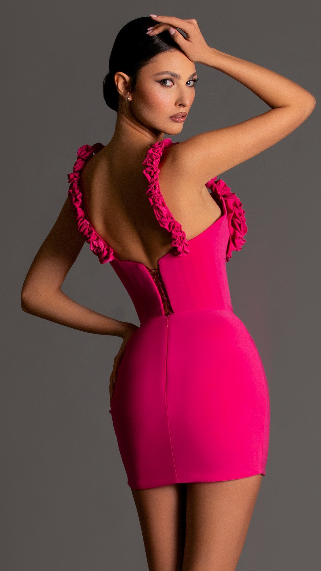 Къса рокля Verna - Rogue Pink