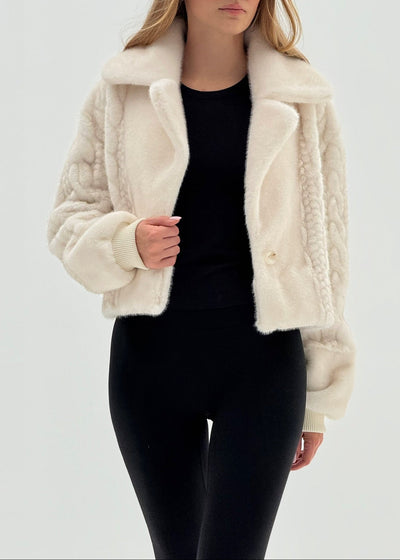 Floriane Luxe Fur Coat | Winter Latte