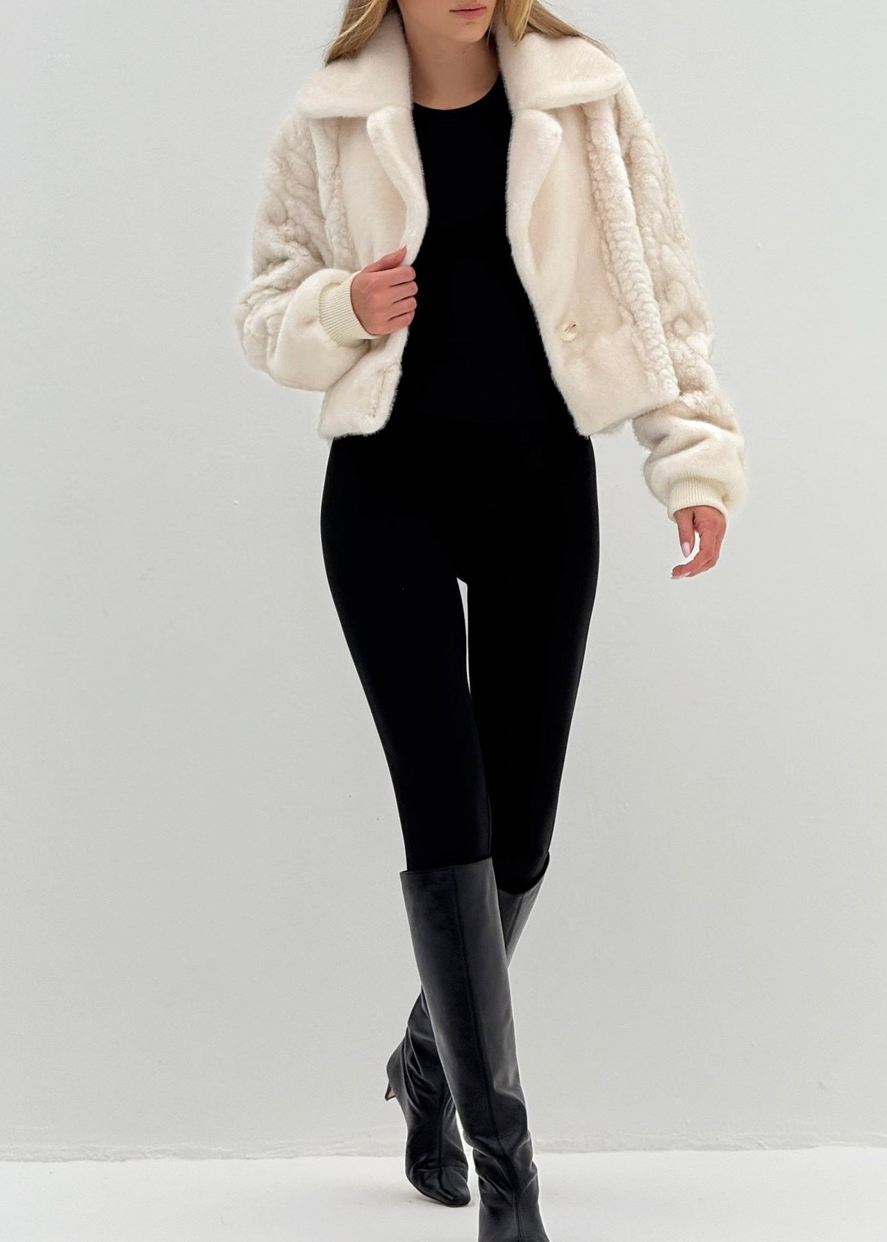 Floriane Luxe Fur Coat | Winter Latte