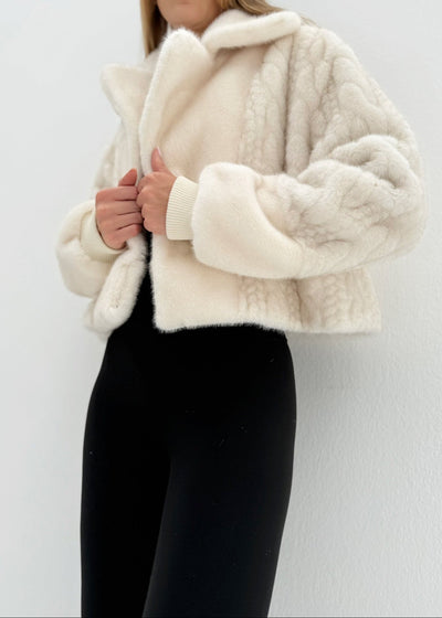 Floriane Luxe Fur Coat | Winter Latte