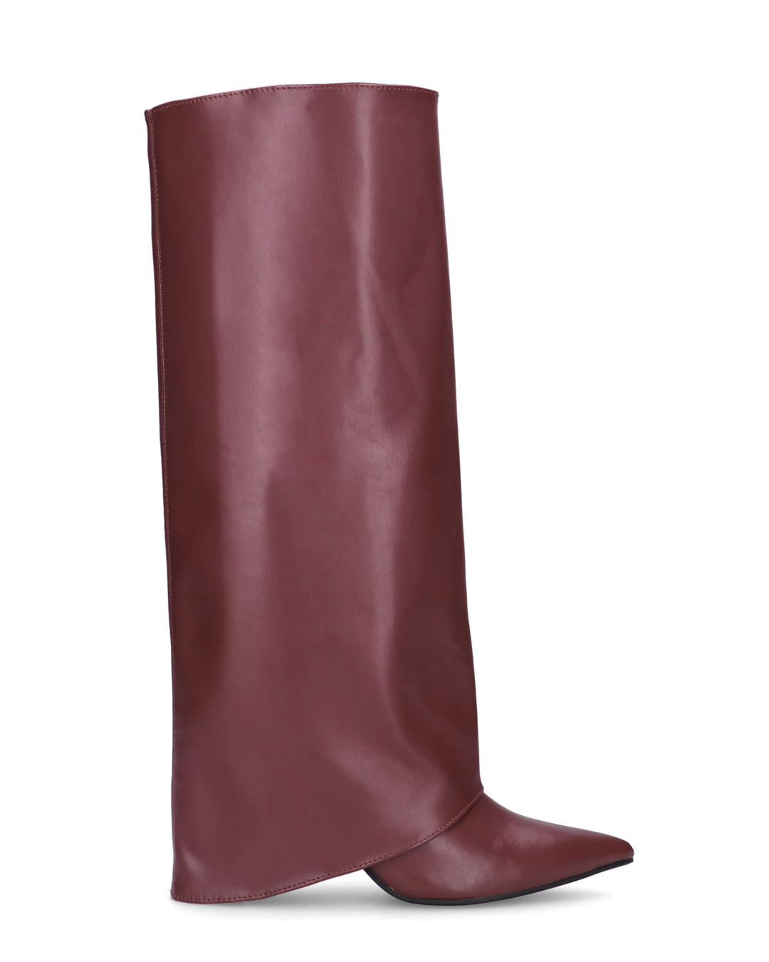 FEDRIKA -  Stivale 2 in 1 in ecopelle bordeaux: da stivale alto a stivaletto con un semplice gesto