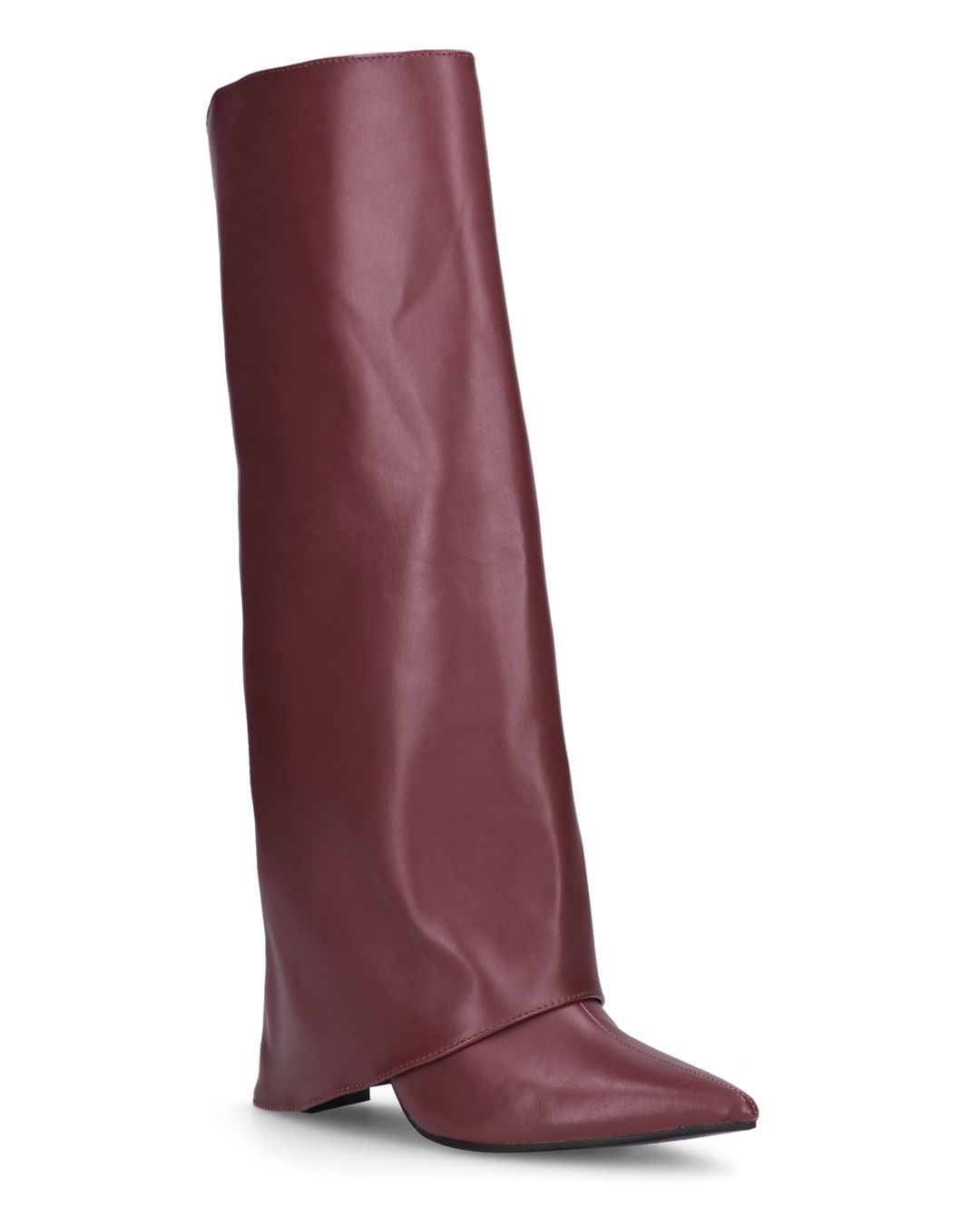 FEDRIKA -  Stivale 2 in 1 in ecopelle bordeaux: da stivale alto a stivaletto con un semplice gesto