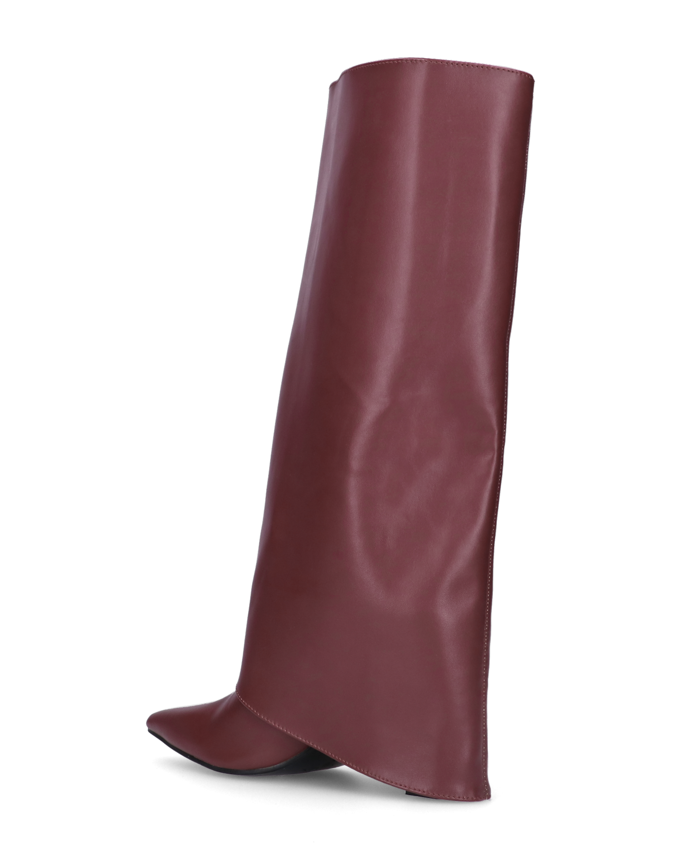 FEDRIKA -  Stivale 2 in 1 in ecopelle bordeaux: da stivale alto a stivaletto con un semplice gesto