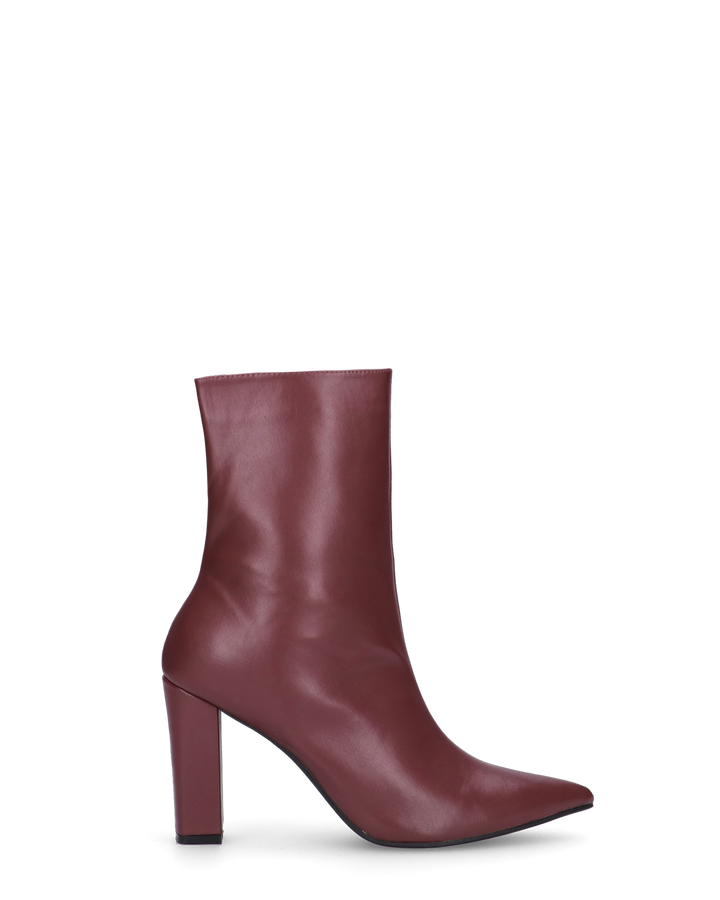 FEDRIKA -  Stivale 2 in 1 in ecopelle bordeaux: da stivale alto a stivaletto con un semplice gesto