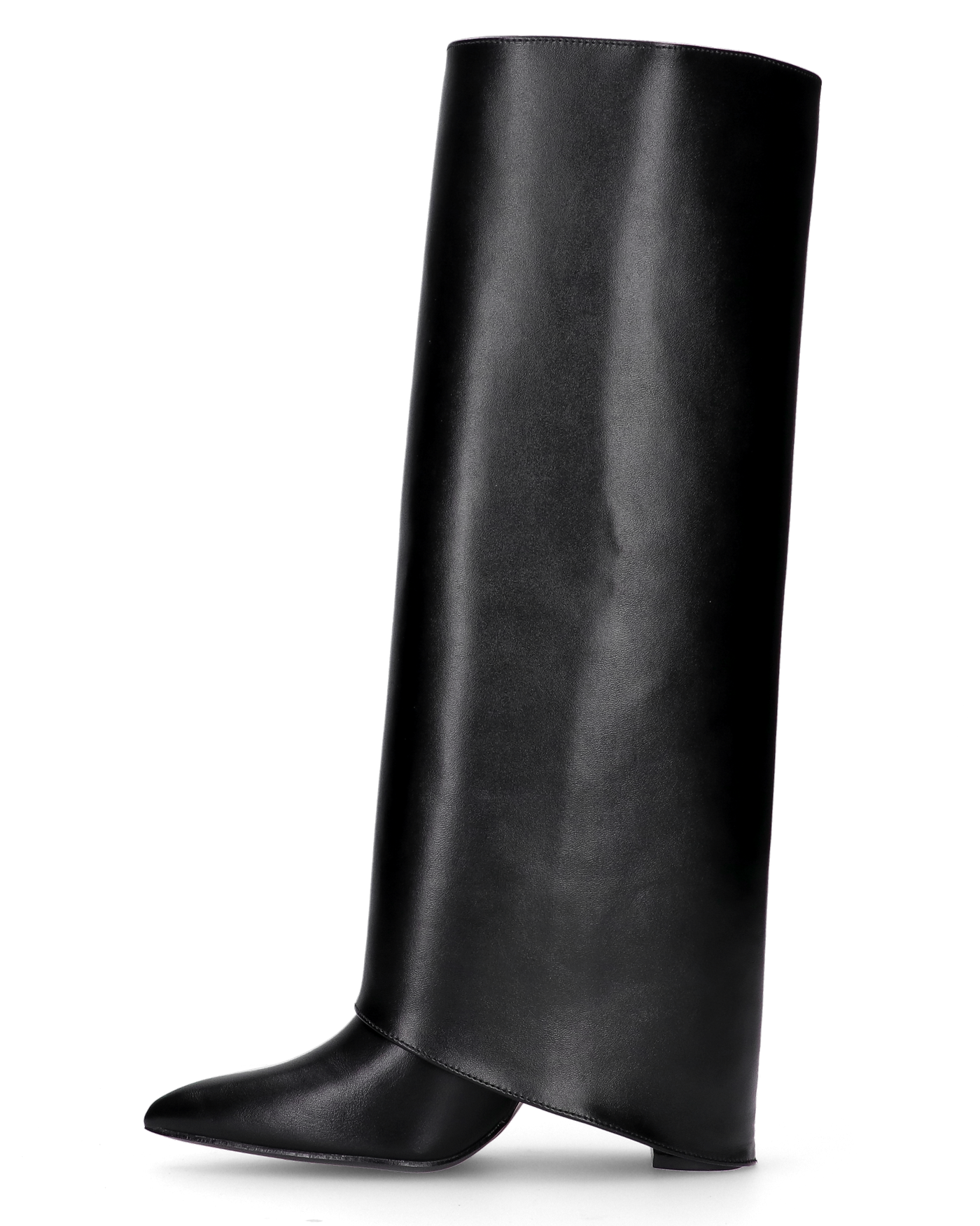 FEDRIKA -  Stivale 2 in 1 in ecopelle nera: da stivale alto a stivaletto con un semplice gesto
