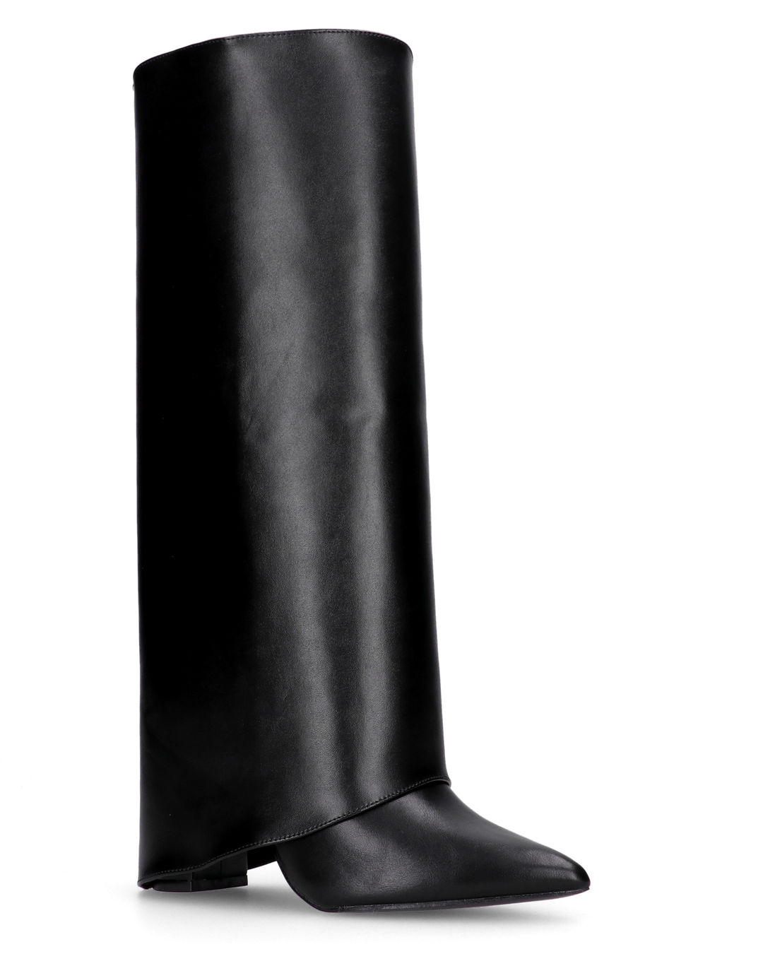 FEDRIKA -  Stivale 2 in 1 in ecopelle nera: da stivale alto a stivaletto con un semplice gesto