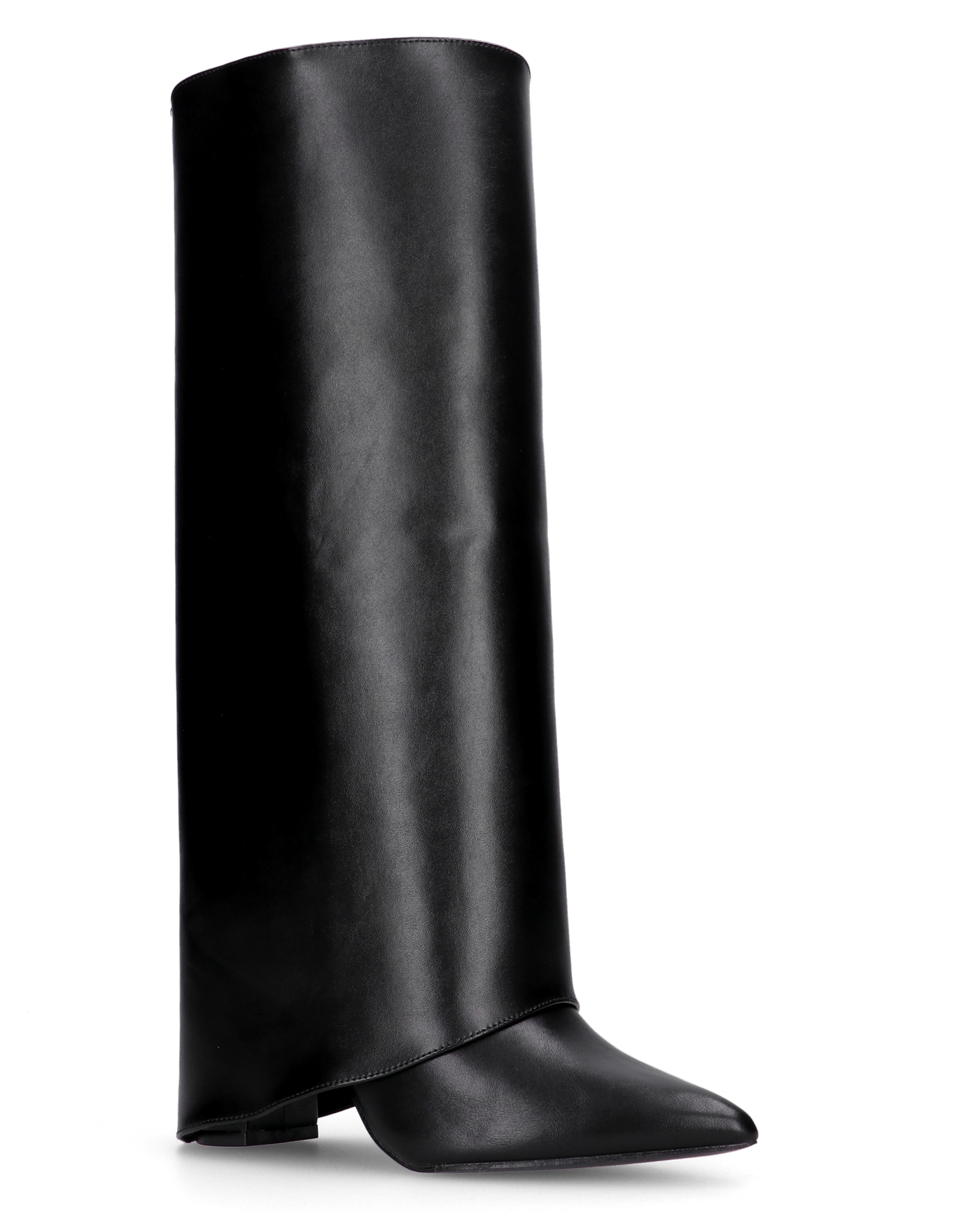 FEDRIKA -  Stivale 2 in 1 in ecopelle nera: da stivale alto a stivaletto con un semplice gesto