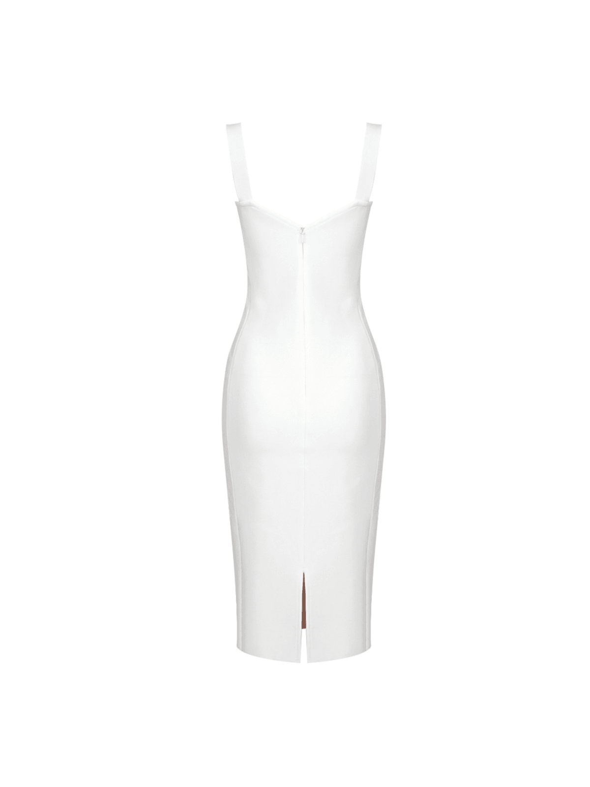 Elegant White Finbar Patchwork Lace Bandage Dress - Celestial Couture