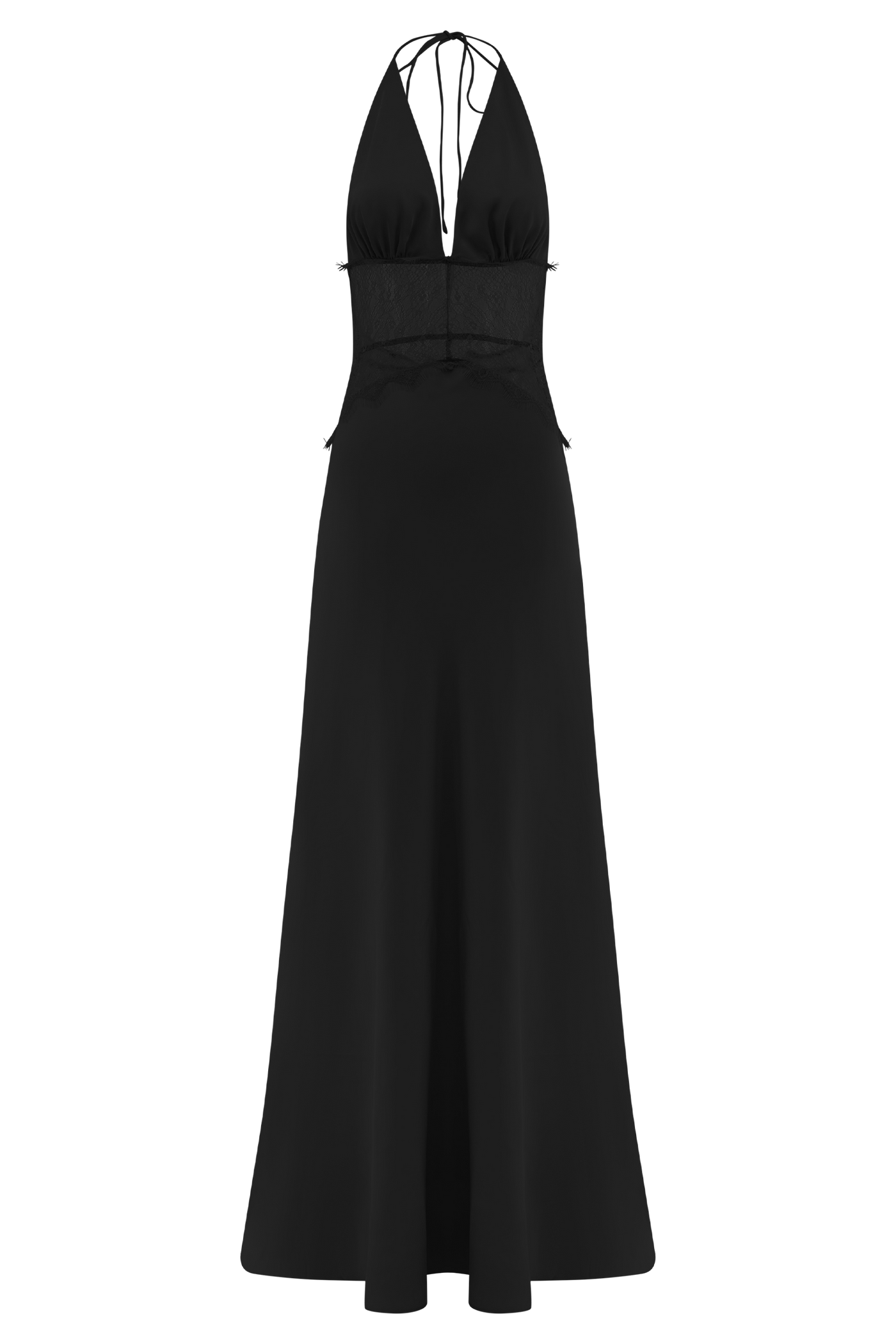 Dinah Lace And Satin Maxi Dress - Black