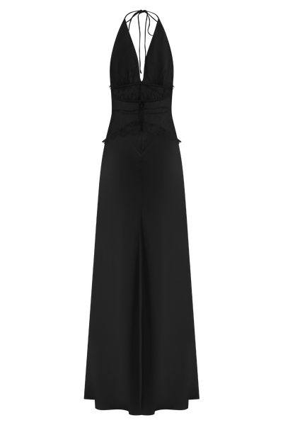 Dinah Lace And Satin Maxi Dress - Black