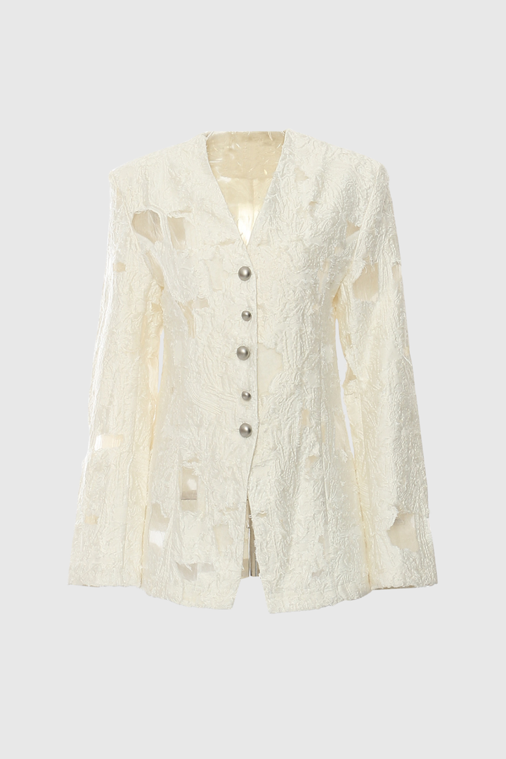 Gitanjali Lace Fringe Blazer - Celestia Couture