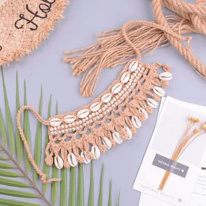 Crochet Seashell Collar Choker - multiple colors
