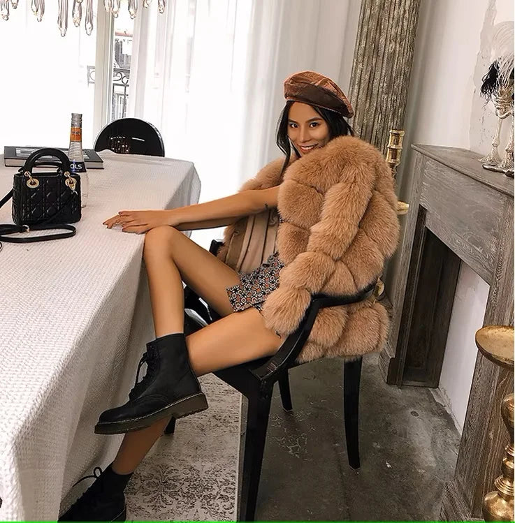 Kardashian  Fox Fur Coat