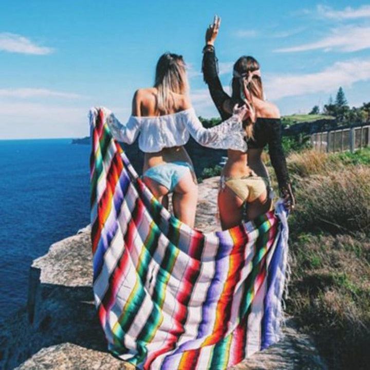 Coperta da picnic sulla spiaggia in stile Boho