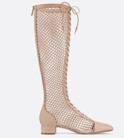 LAVINIA Mesh Knee High Casual Boots