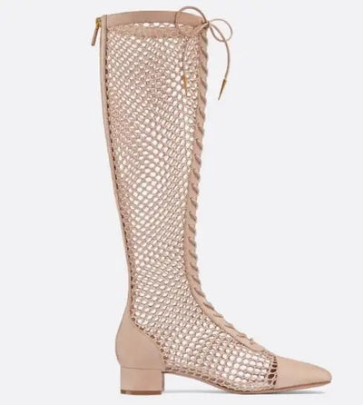 LAVINIA Mesh Knee High Casual Boots