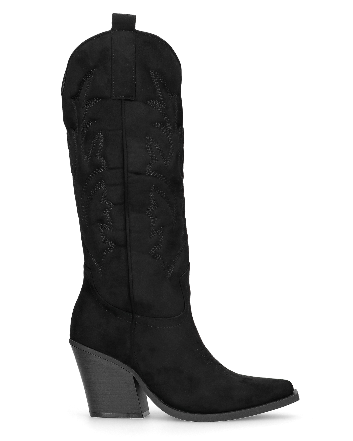 HALA - stivale camperos texano con tacco in camoscio nero