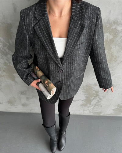 Zaria Black Jacket Stripes