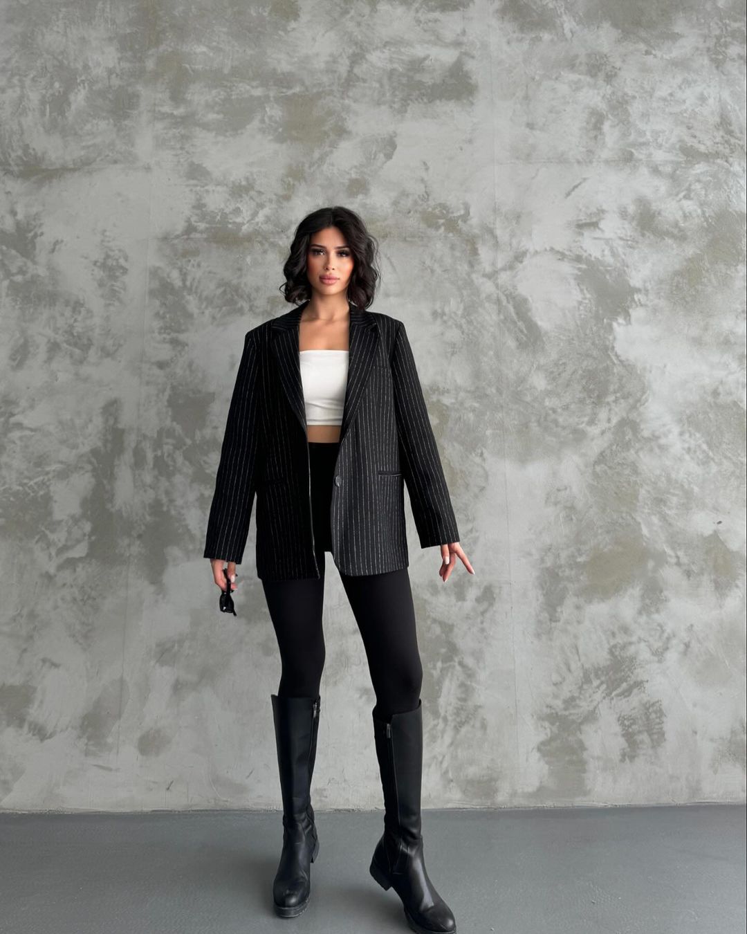 Zaria Black Jacket Stripes