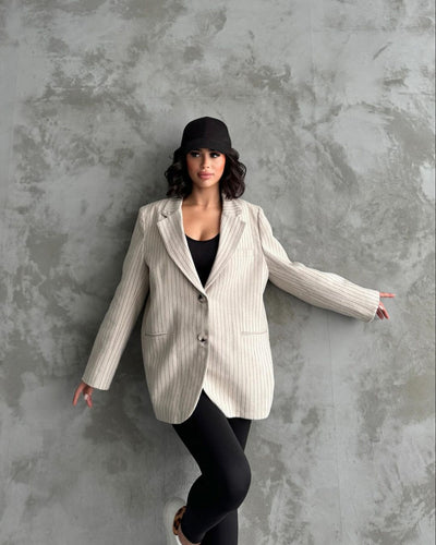 Zaria White Jacket Stripes