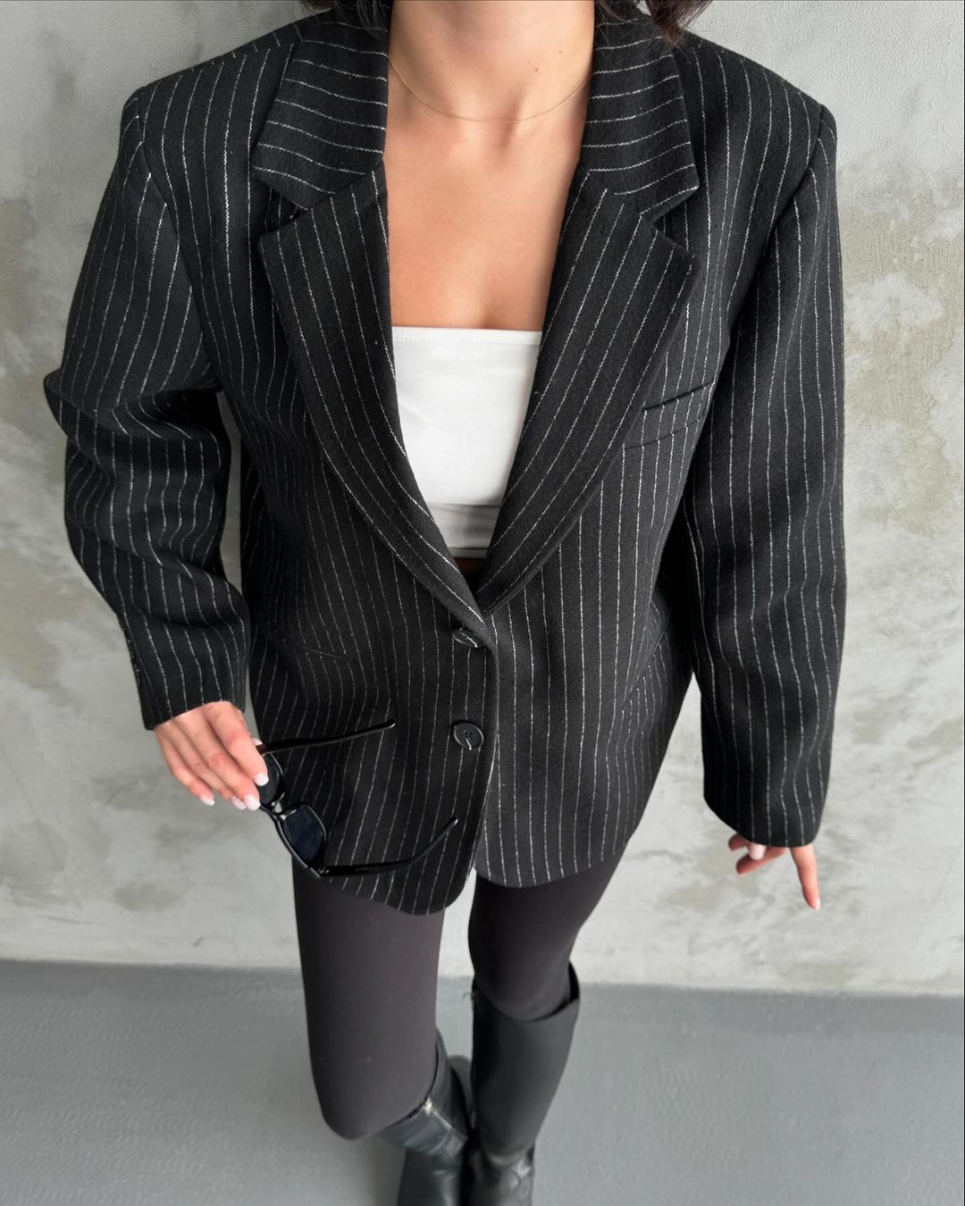 Zaria Black Jacket Stripes
