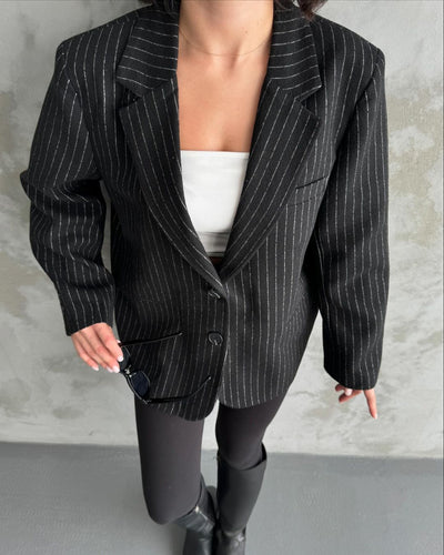 Zaria Black Jacket Stripes