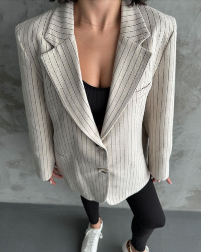 Zaria White Jacket Stripes