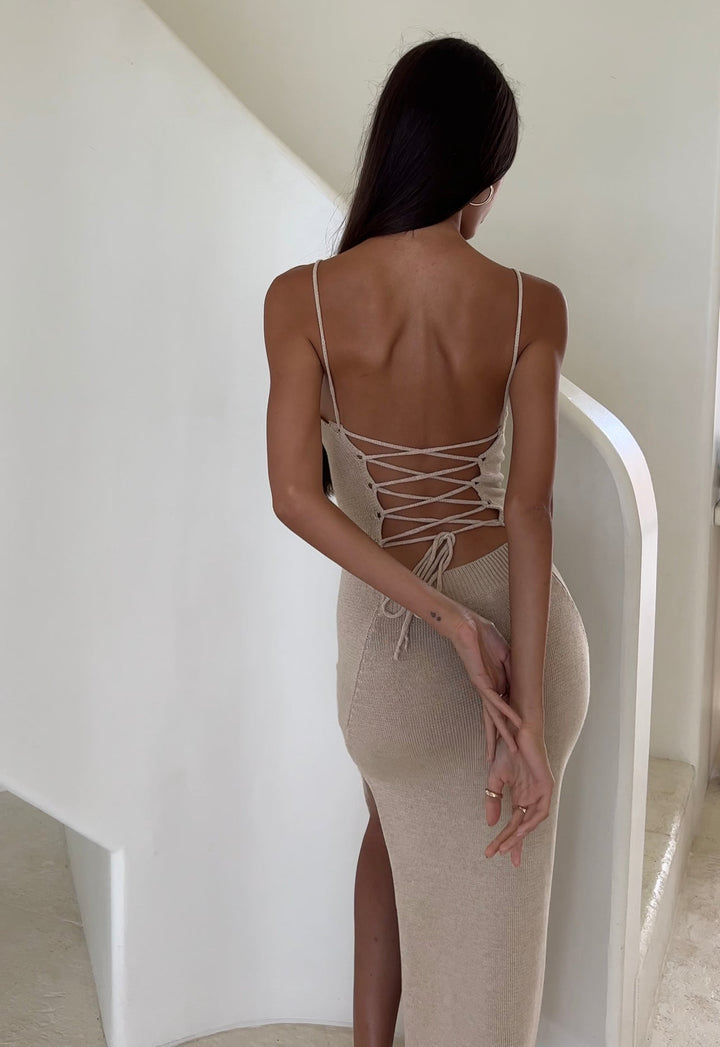ARIANNA DRESS | SAND - Celestia Couture