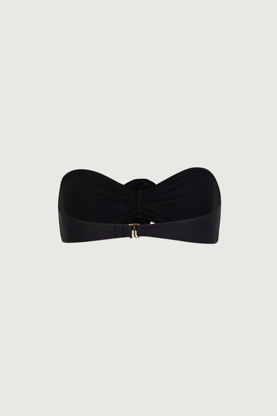 Rosette Bandeau Top (Faux Suede Black/Black) - Celestial Couture