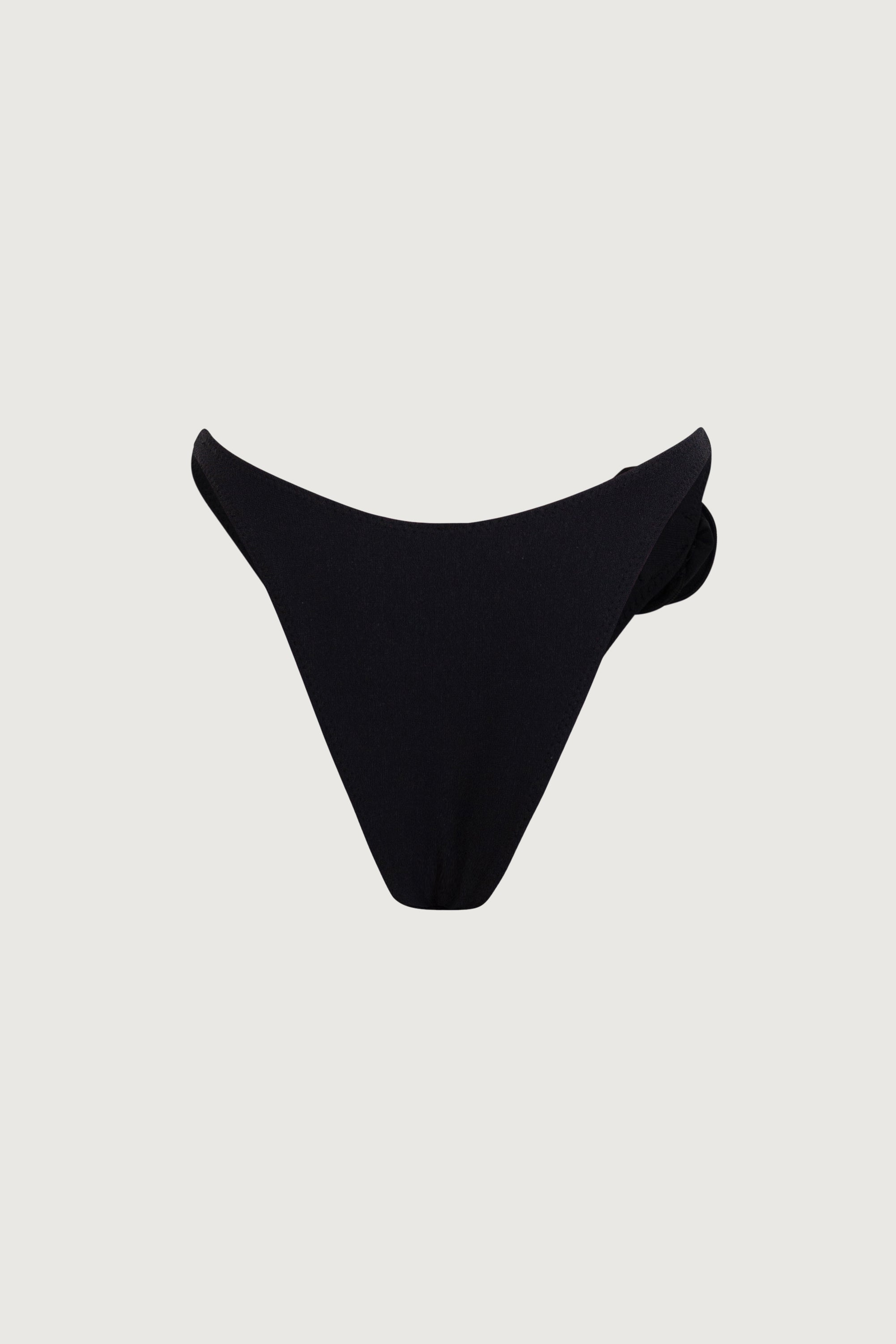 Rosette 90s Bottom (Faux Suede Black/Black) - Celestial Couture