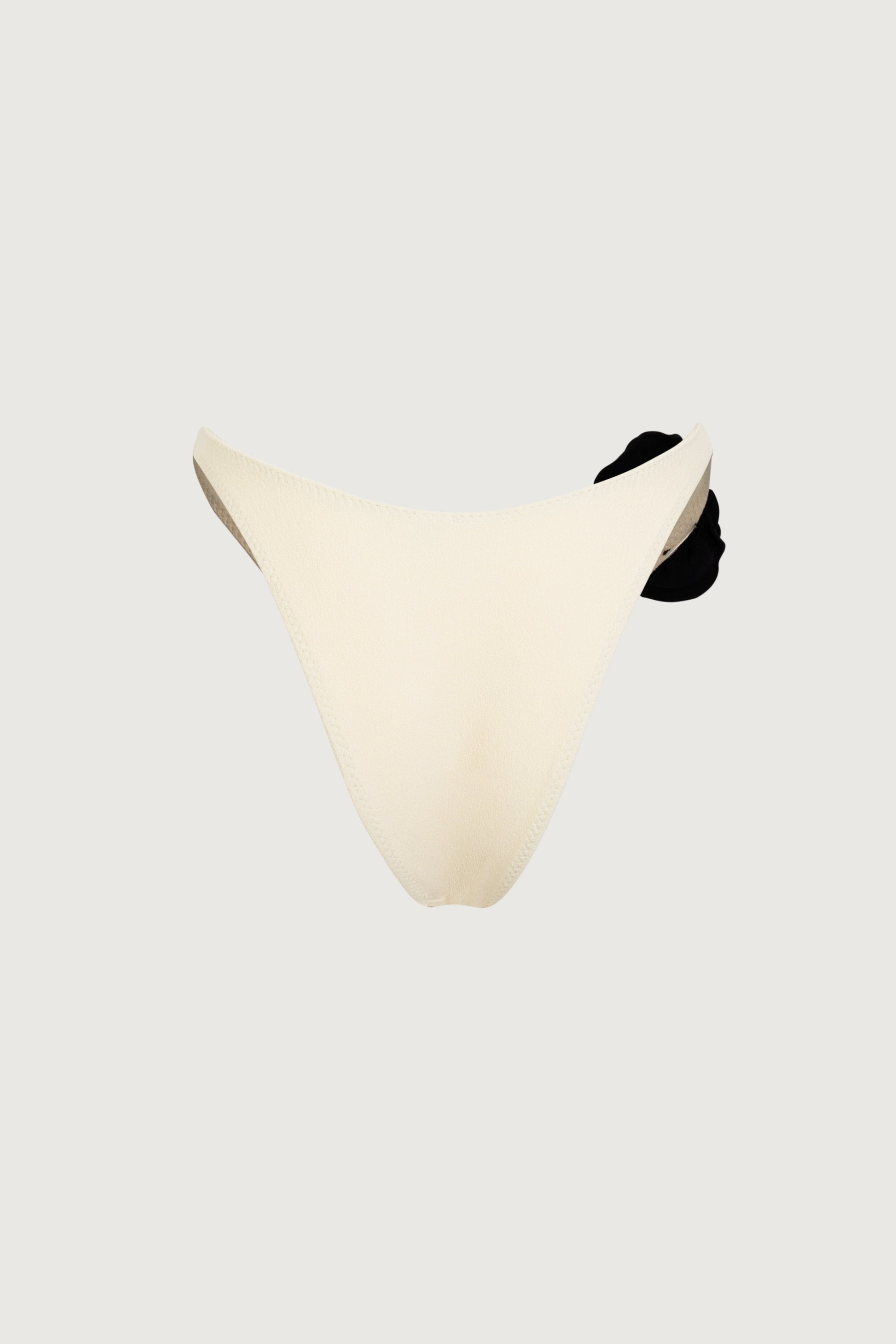 Rosette 90s Bottom (Faux Suede Cream/Black) - Celestial Couture