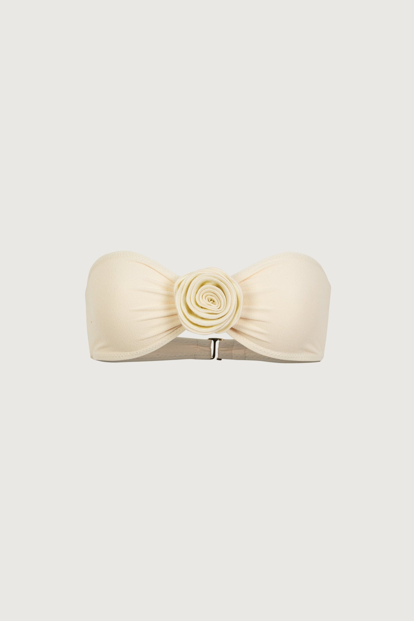 Rosette Bandeau Top (Faux Suede Cream/Cream) - Celestial Couture