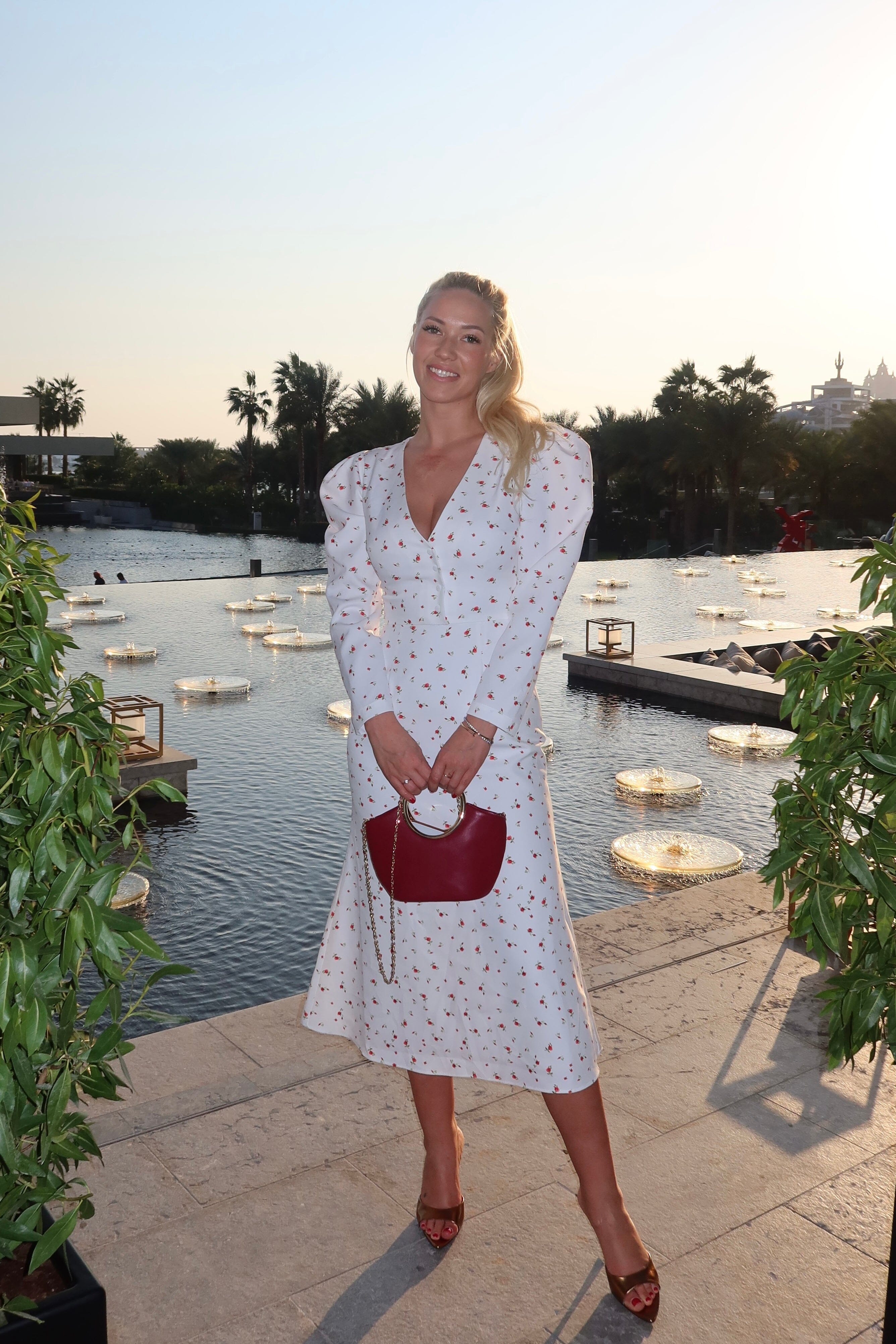 V neck midi dress