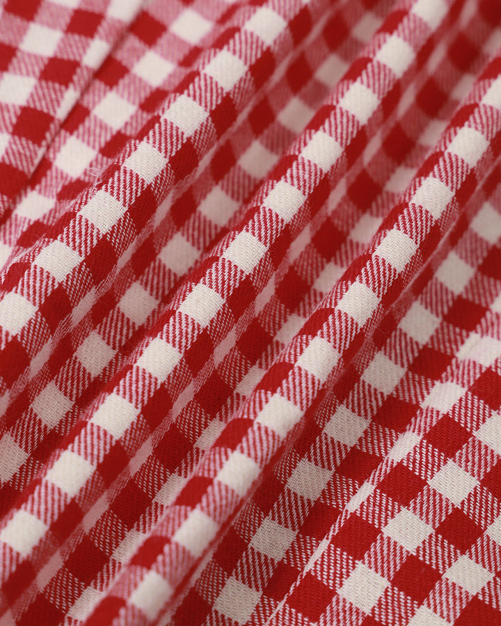 The Red Boat Neck Plaid Mini Dress - Celestia Couture
