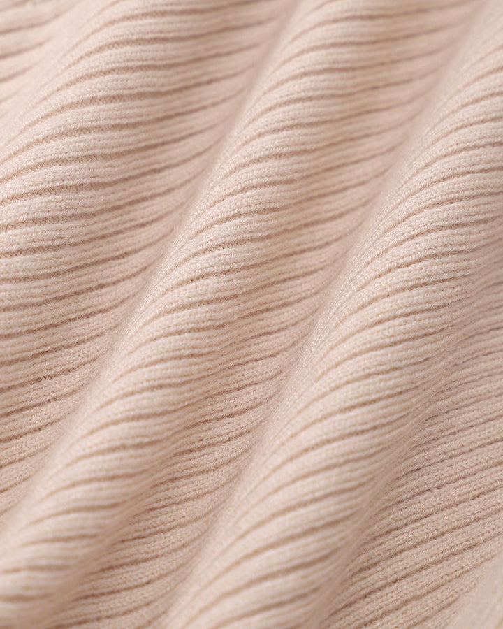 The Apricot Round Neck Button Up Knit Top - Celestia Couture