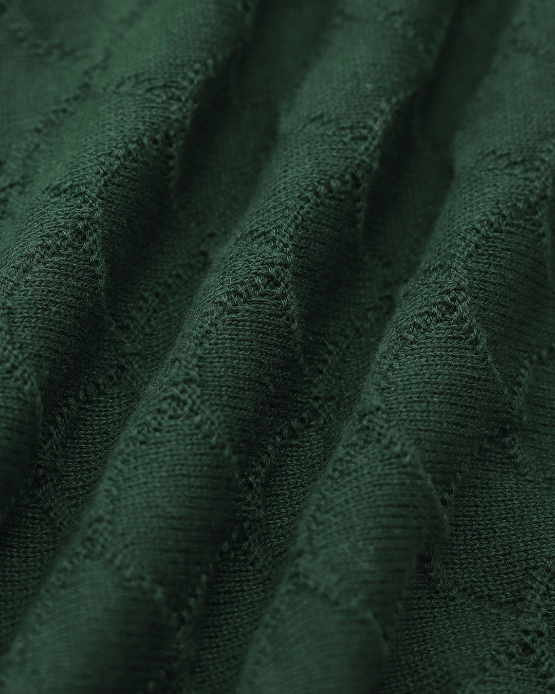 The Dark Green Lapel Ribbed Textured Knit Top - Celestia Couture