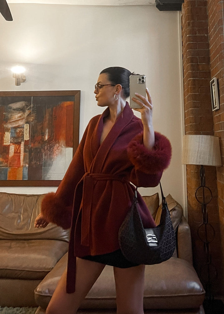 Natasha Wool Coat - Pinot Noir