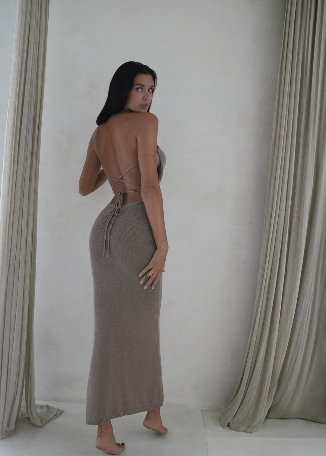 THALIA DRESS | CHOCOLATE - Celestia Couture