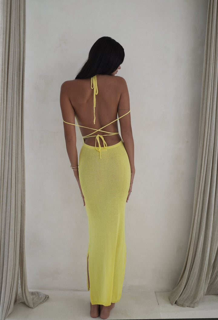 THALIA DRESS | YELLOW - Celestia Couture